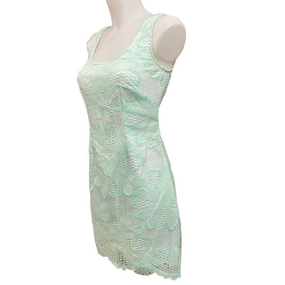 Lilly Pulitzer Lonnie Iridescent Daisy Lace Mini Dress Seafoam Green lined sze 0 - Picture 3 of 13